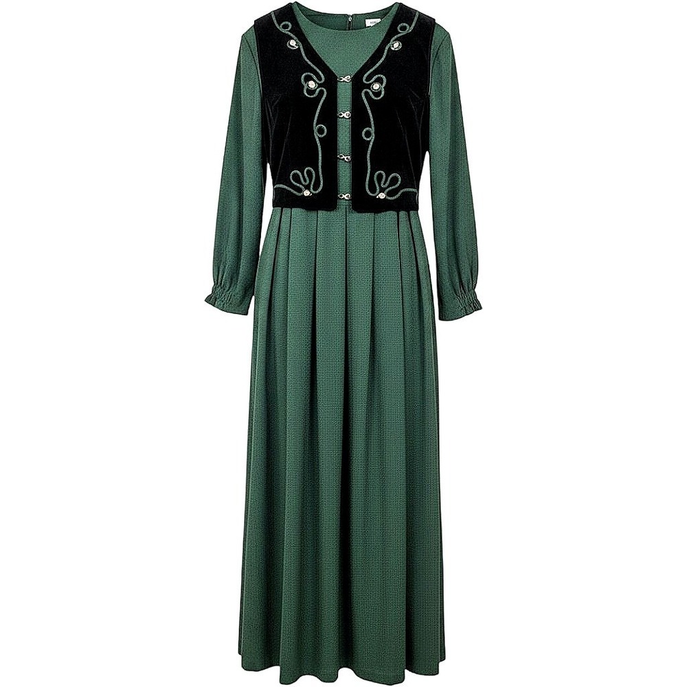 90s Lady Dorby Velvet Folk Vest Prairie Dress Cottagecore Whimsigoth 18W